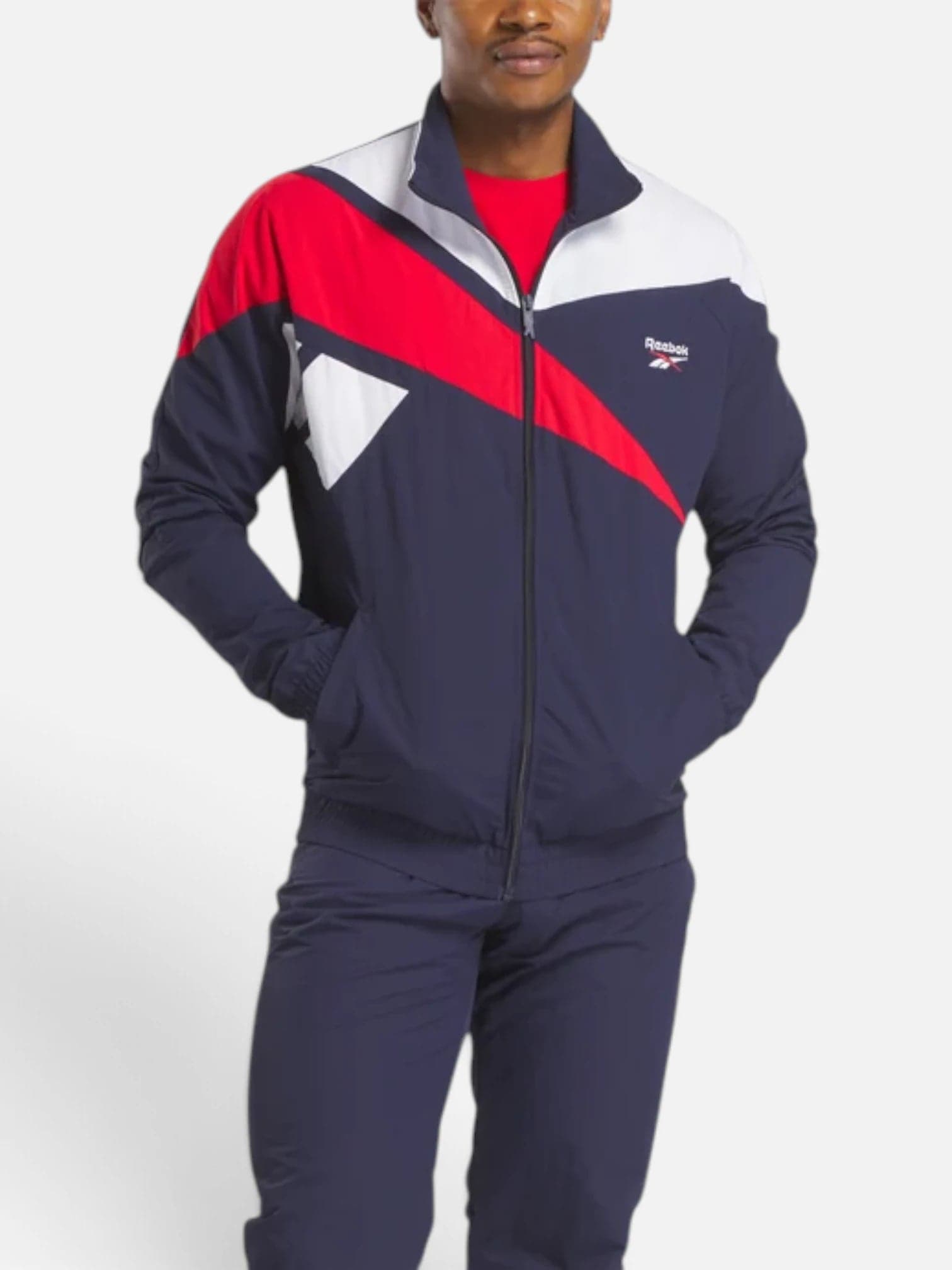 Campera Reebok Classic Leather Fr Tracktop Vector Azul Marino/Blanco