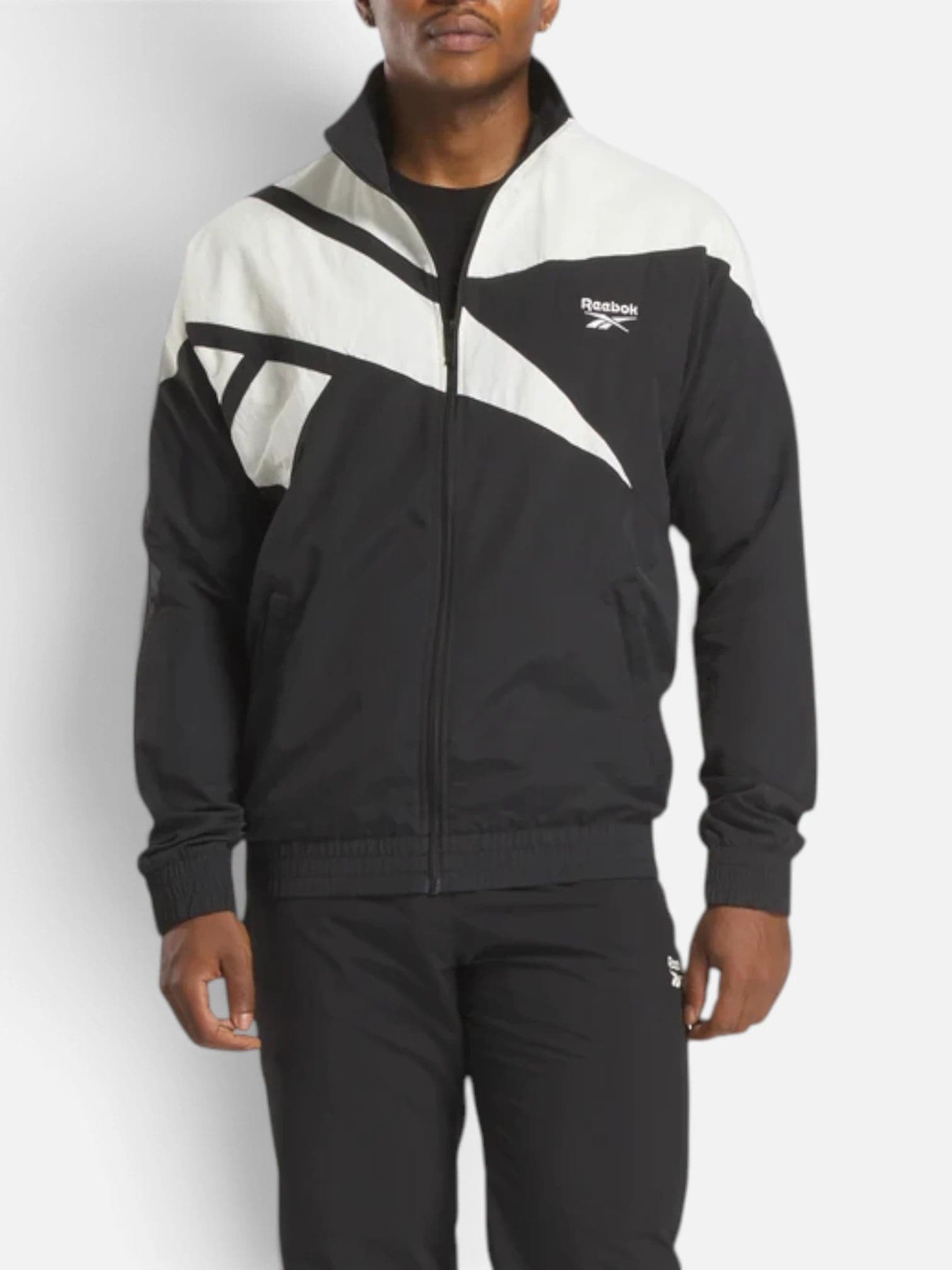 Campera Reebok Classic Leather Fr Tracktop Negro/Blanco